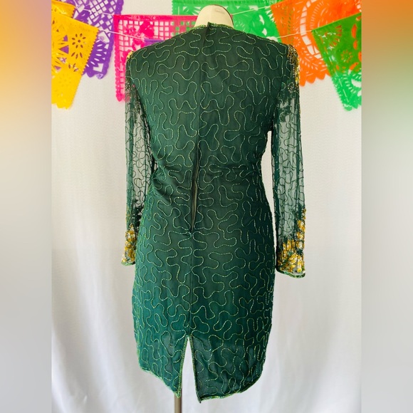 Vintage Green and Gold sparkly gown - Picture 9 of 15